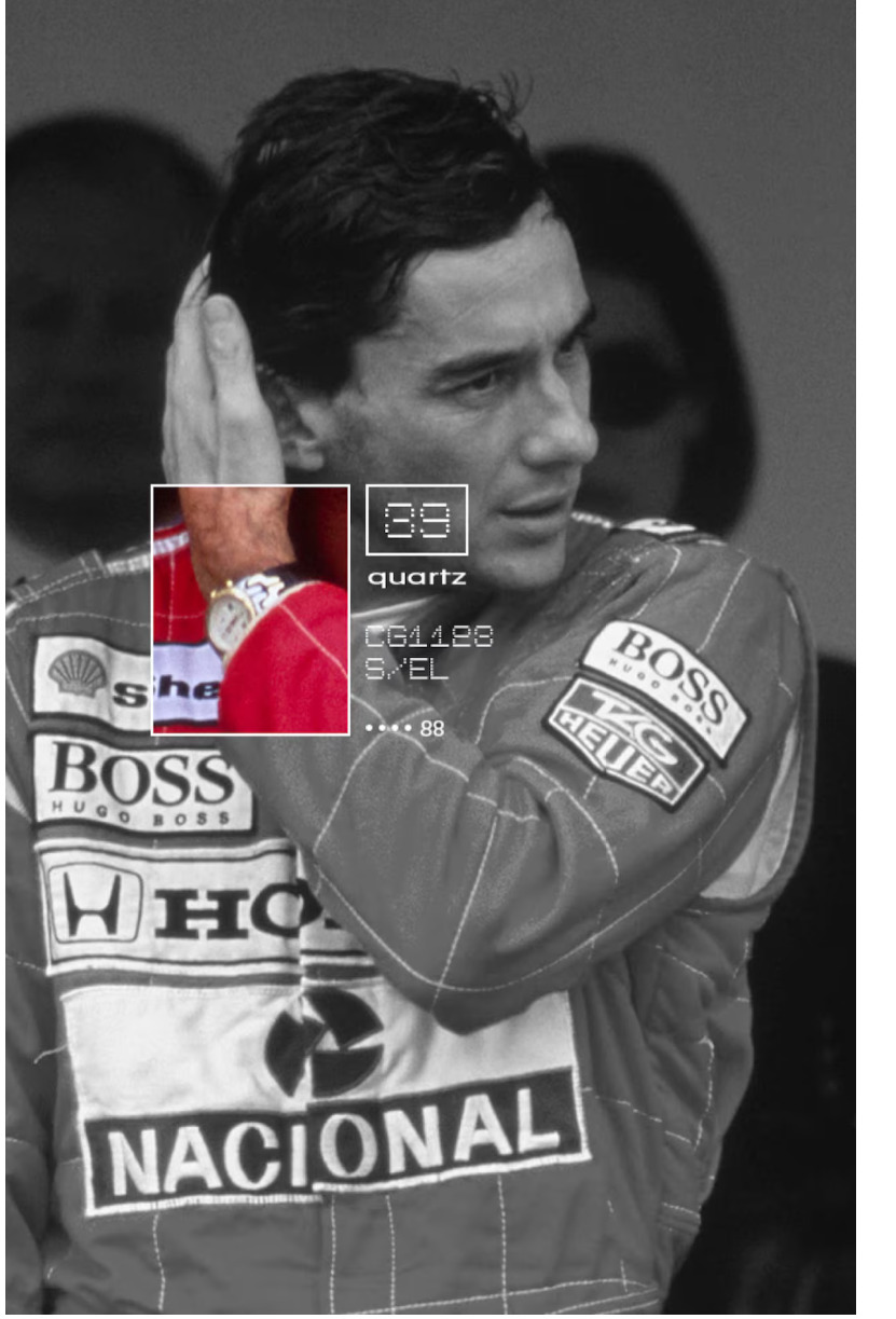 Senna wearing the TAG Heuer S/el Chronograph